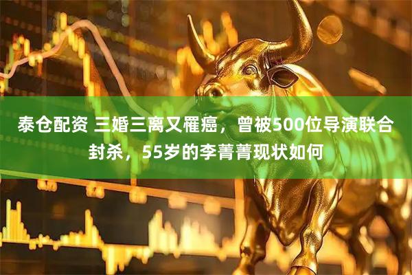 泰仓配资 三婚三离又罹癌，曾被500位导演联合封杀，55岁的李菁菁现状如何